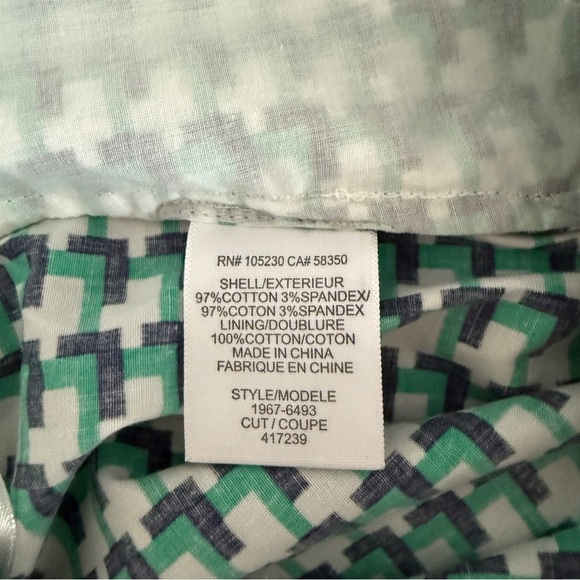 Joie Green and White Geometric Shorts - Picture 8 of 8